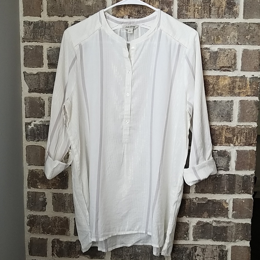 ❤Lucky Brand Metallic Stripes Shirt